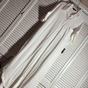 NWT Gauzy Button-Down Maxi Shirt Dress